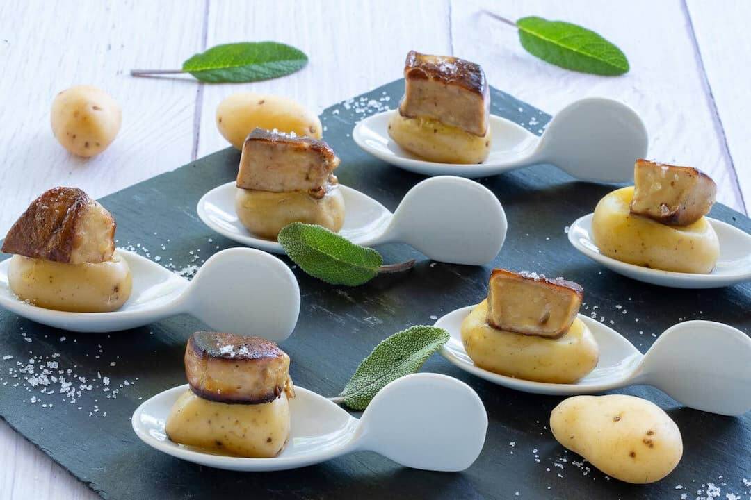 vaisselle luxe piece cocktail salee haut de gamme foie gras pomme de terre