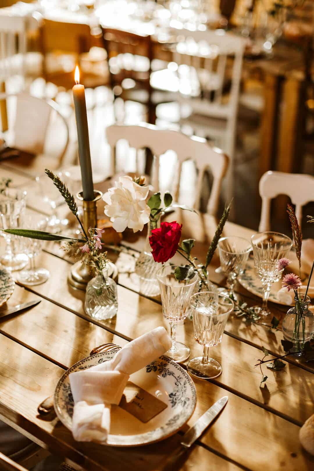 couvert decoration art de la table - repas mariage champetre chic amboise